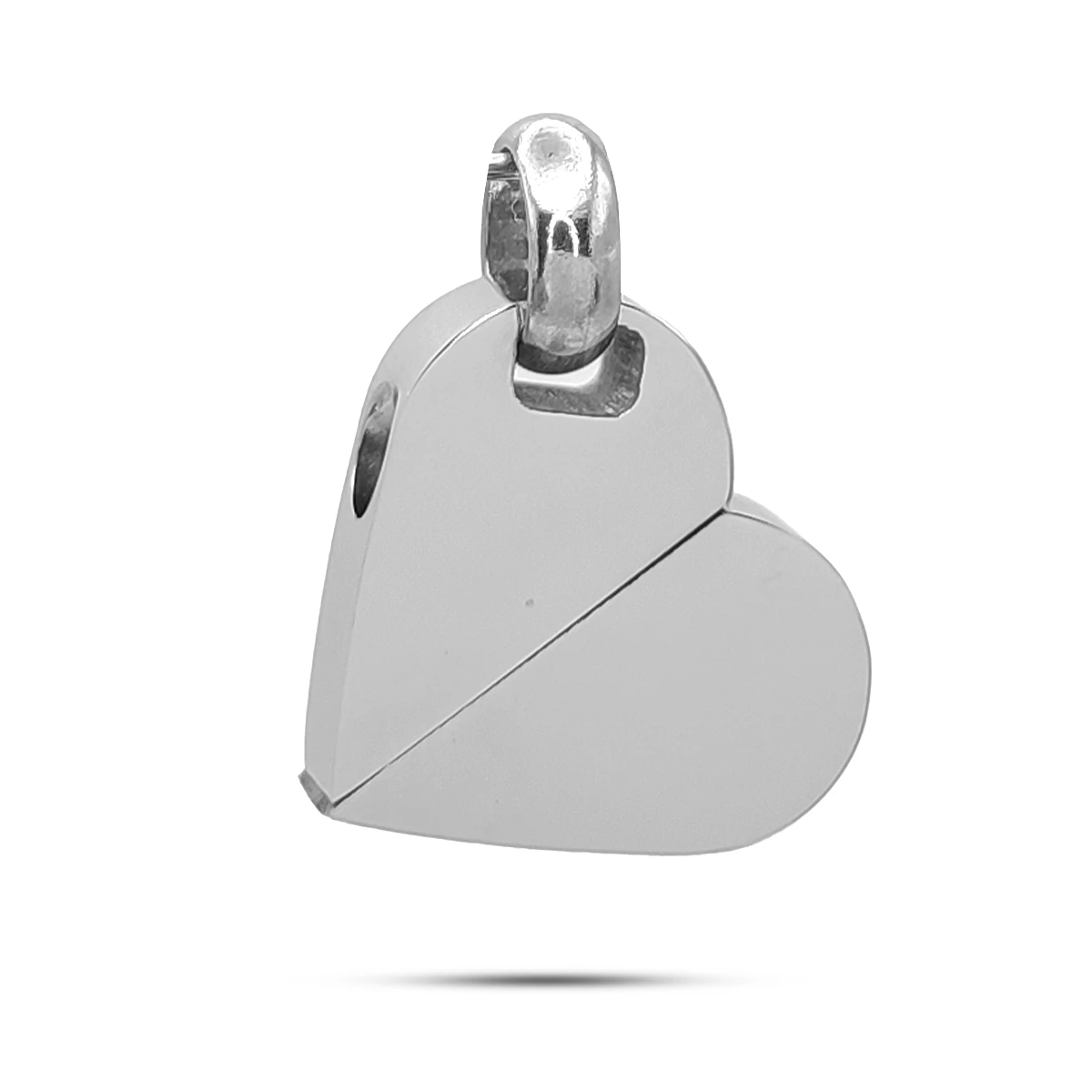 Dije Acero Plateado Corazon Placa Transformable Doble Uso