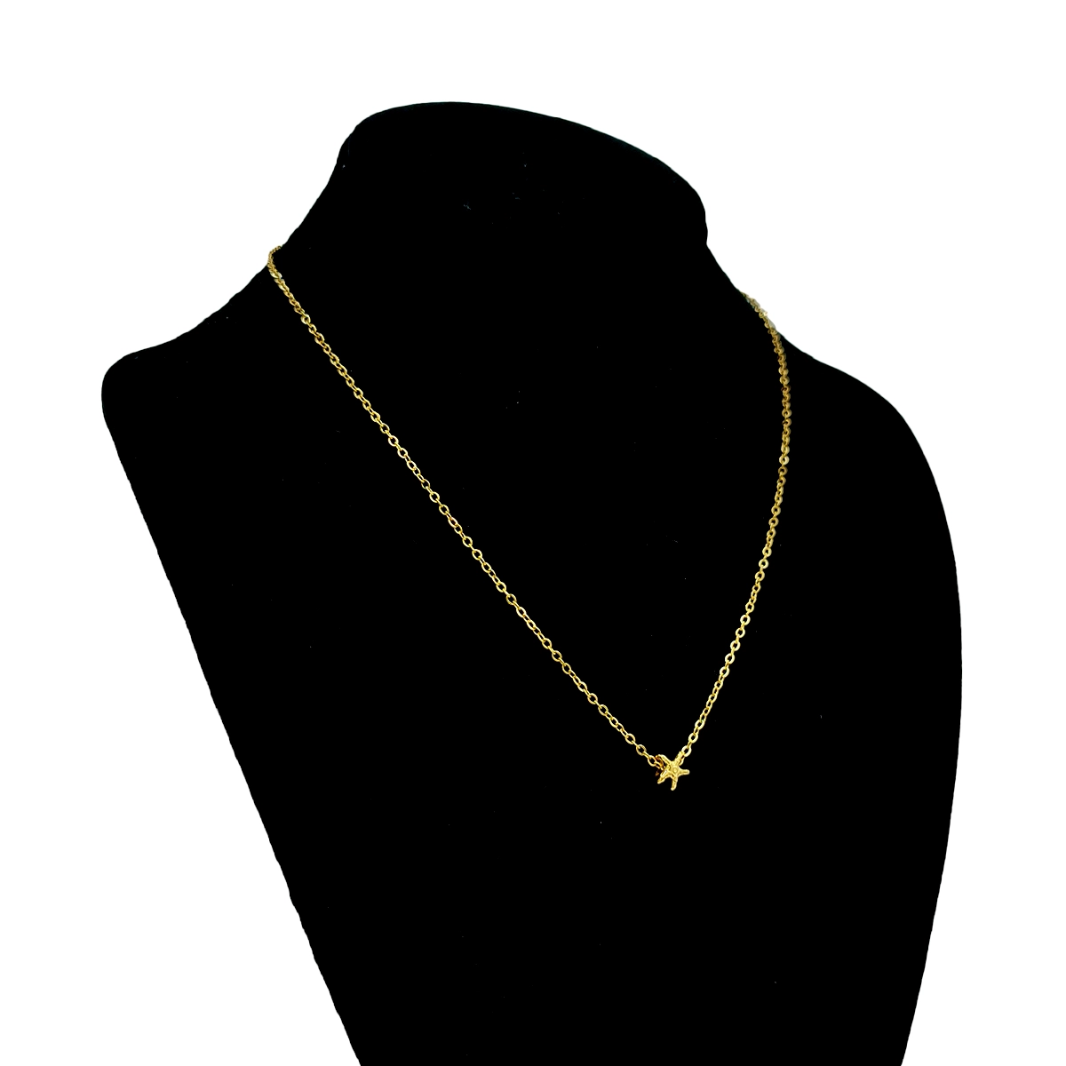Collar Acero Dorado Mini Estrella de Mar 7 mm