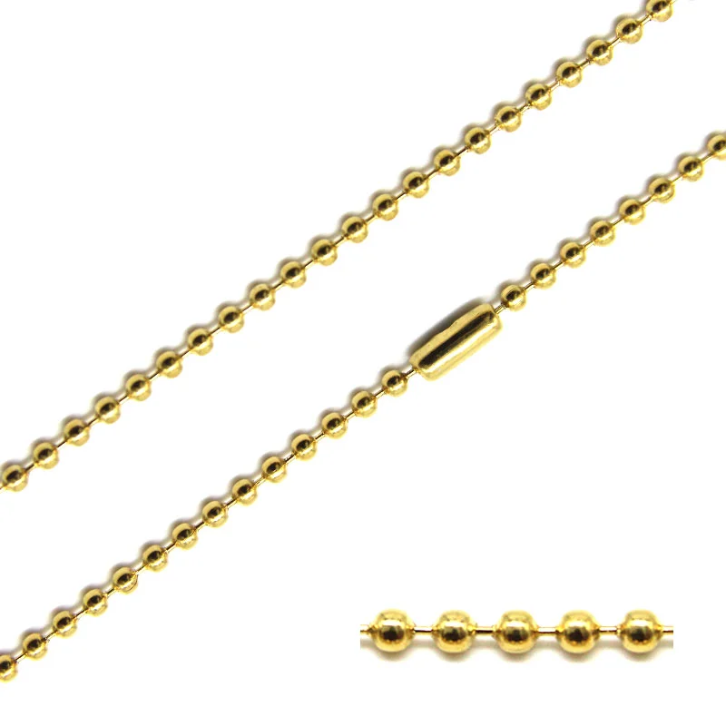 Cadena Acero Inoxidable Dorado Tipo Militar 2.4Mm