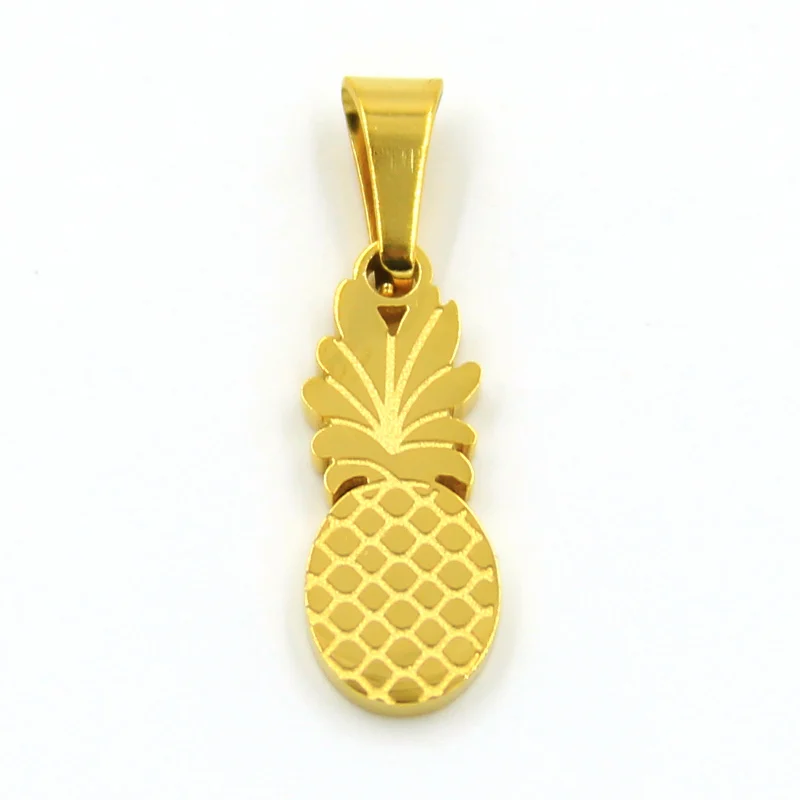 Dije Acero Inoxidable Dorado Piña Tropical Pequeña