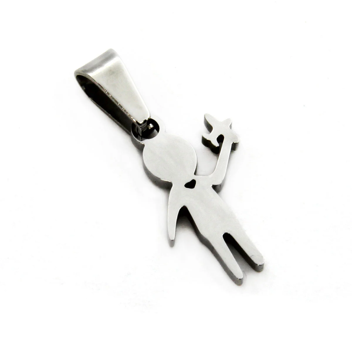 Dije Acero Inox Plateado Niño Pequeño Volando Avion 15mm