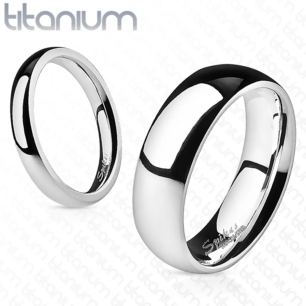 Anillo de Titanio Plateado Diseño Argolla de Matrimonio 4mm