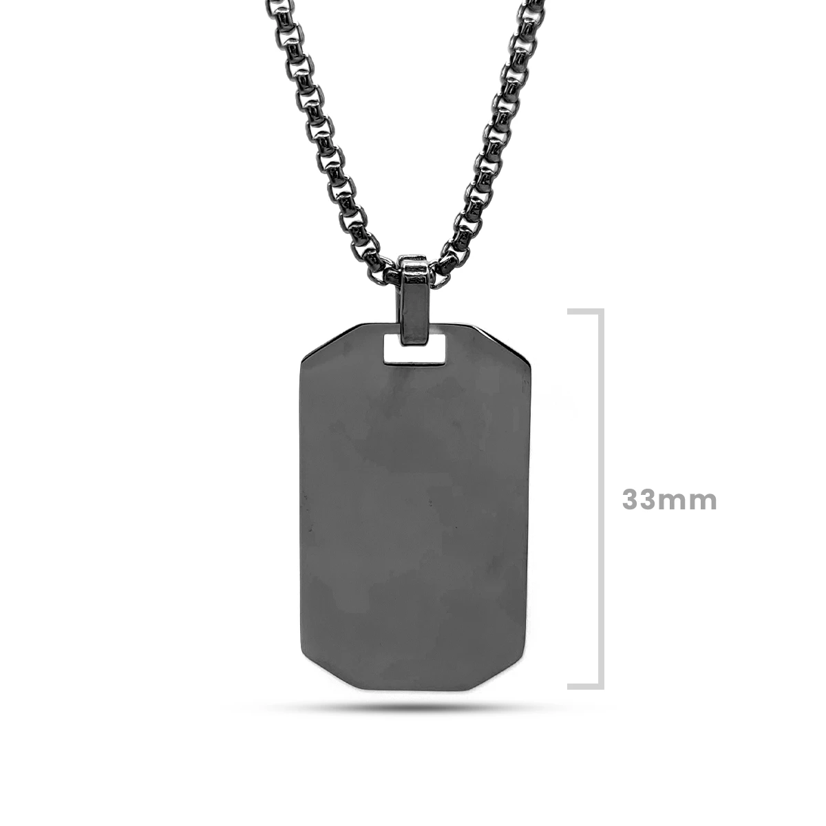 Collar Acero Placa Rectángular Esquinas Planas Para Grabado