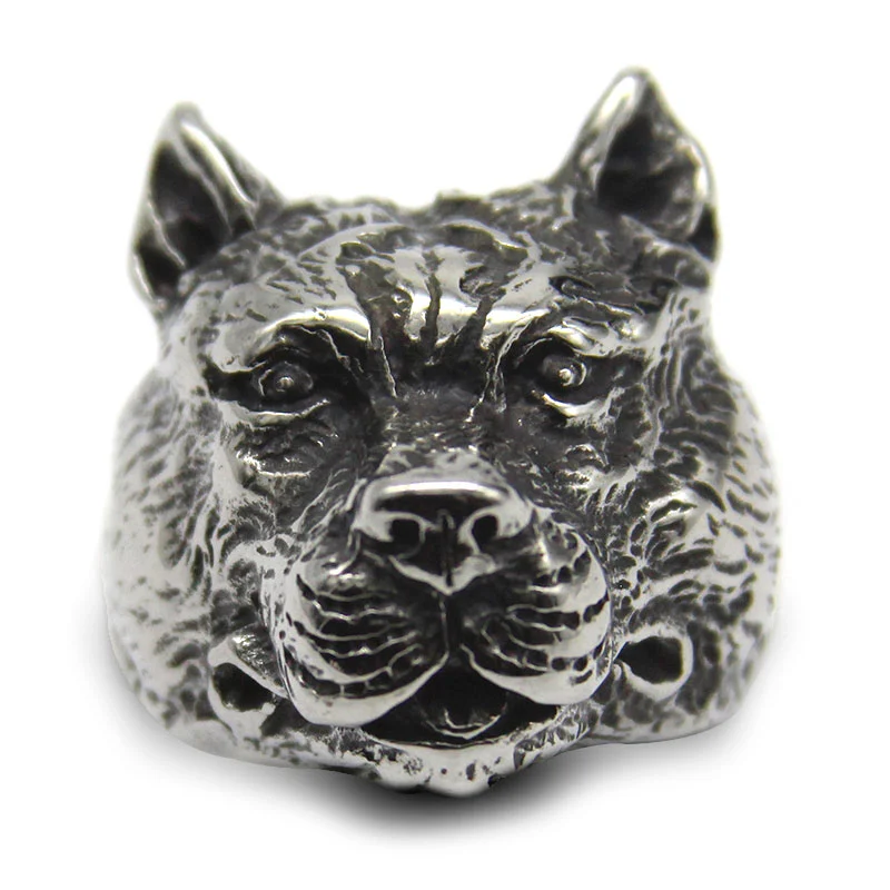 Anillo Acero Inoxidable Plateado Puma Felino Gato Vintage