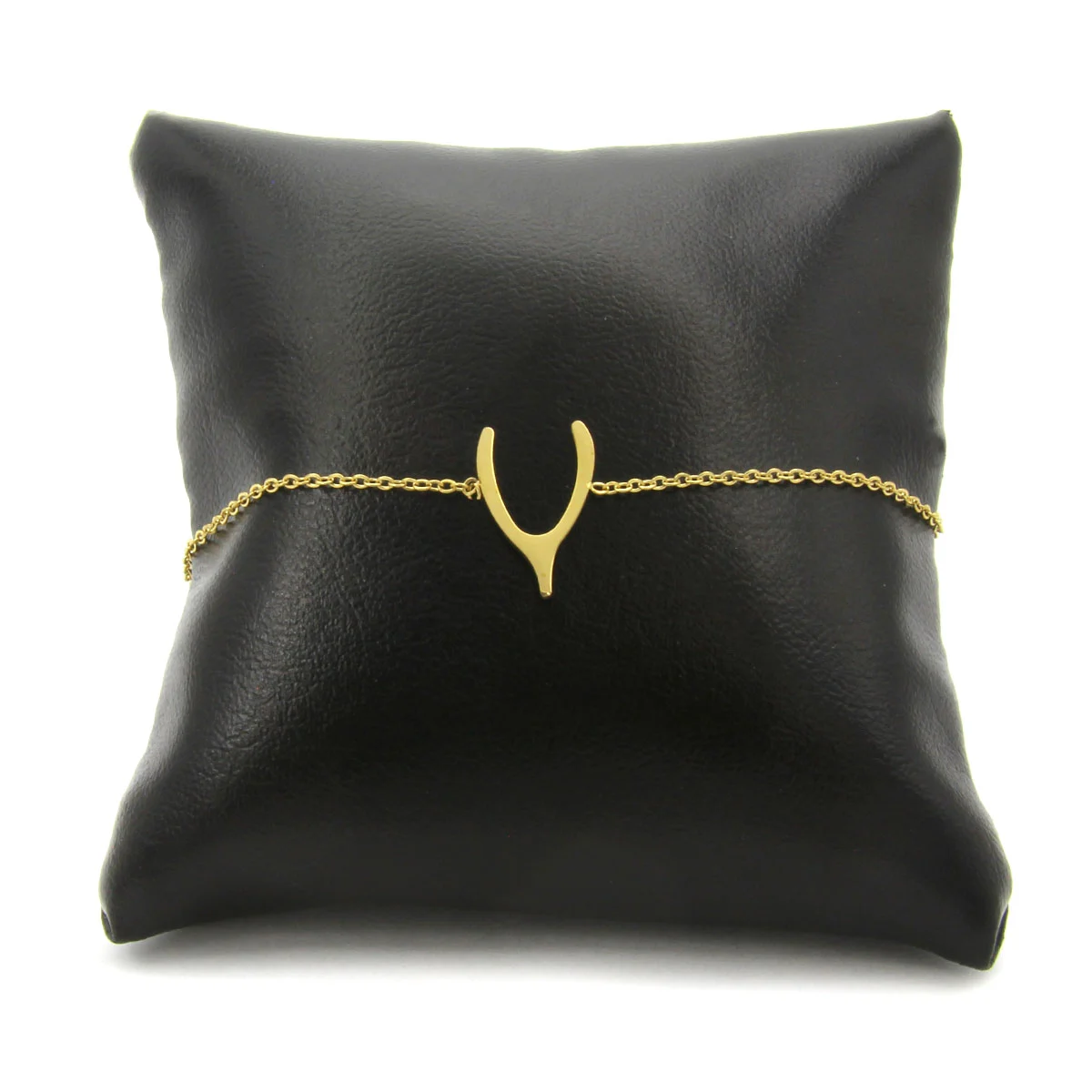 Pulsera Acero Dorado Huesito Buena Suerte Fortuna Deseo