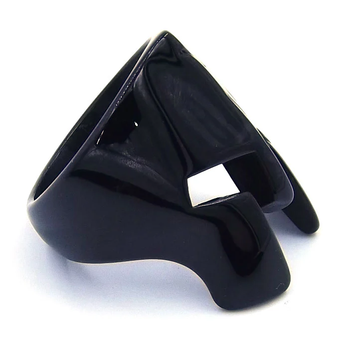 Anillo Acero Negro Gladiador Romano Muesca