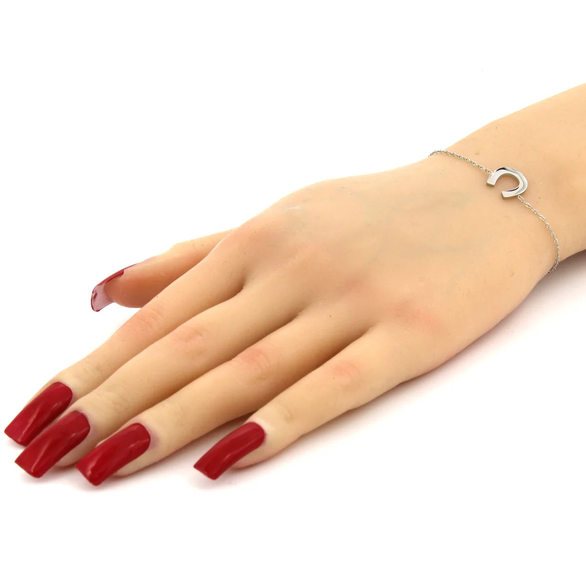 Pulsera Acero Plateado Herradura Simbolo De La Suerte