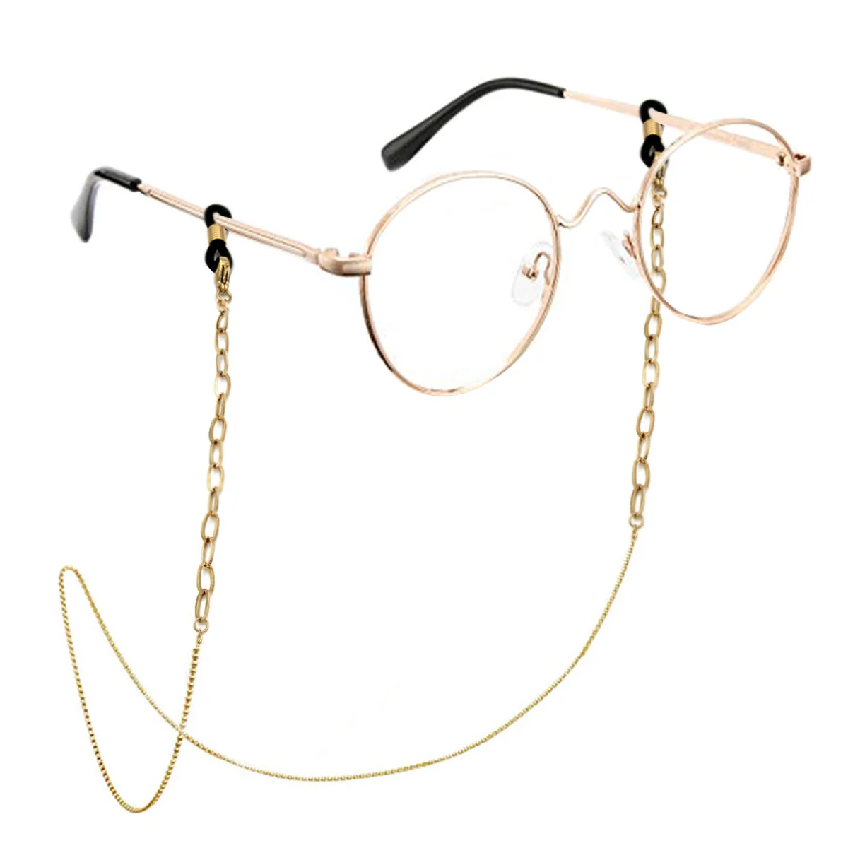 Cadena Lentes Dorado Eslabon Delgado Ovalado Sencilla