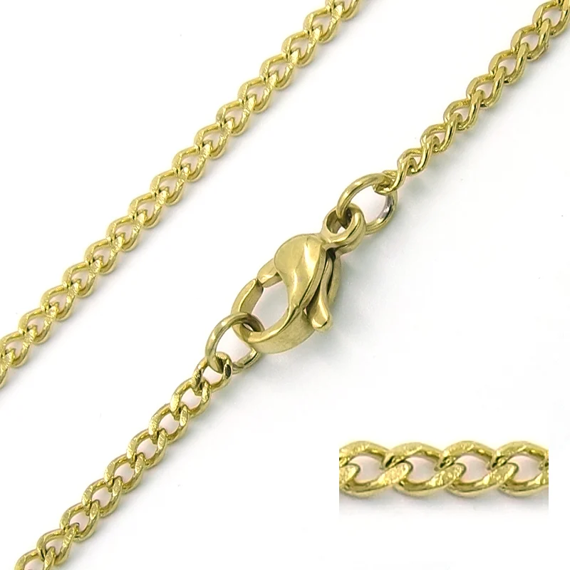 Cadena Delgada para Dije Acero Dorado Tradicional