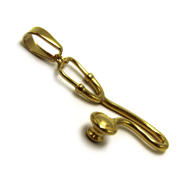 Dije Acero Dorado Estetoscopio Medico Doctor