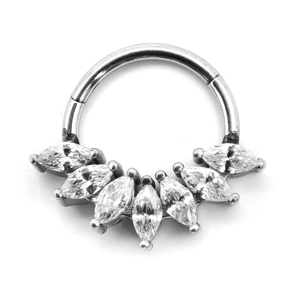 Piercing de Oreja Acero Aro Clicker Zirconia Marquesa