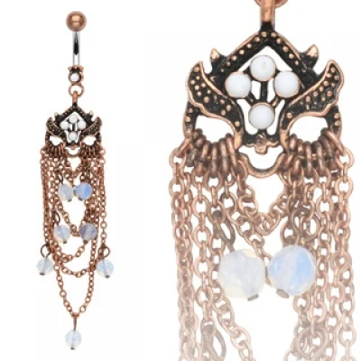 Piercing para ombligo Diseño Candelabro en Cobre