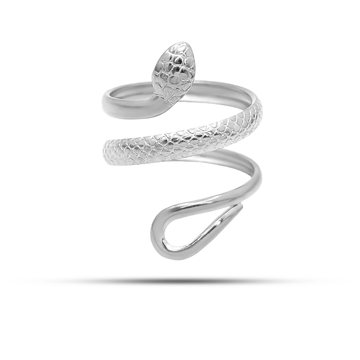 Anillo Acero Serpiente Vibora Enroscada Ajustable