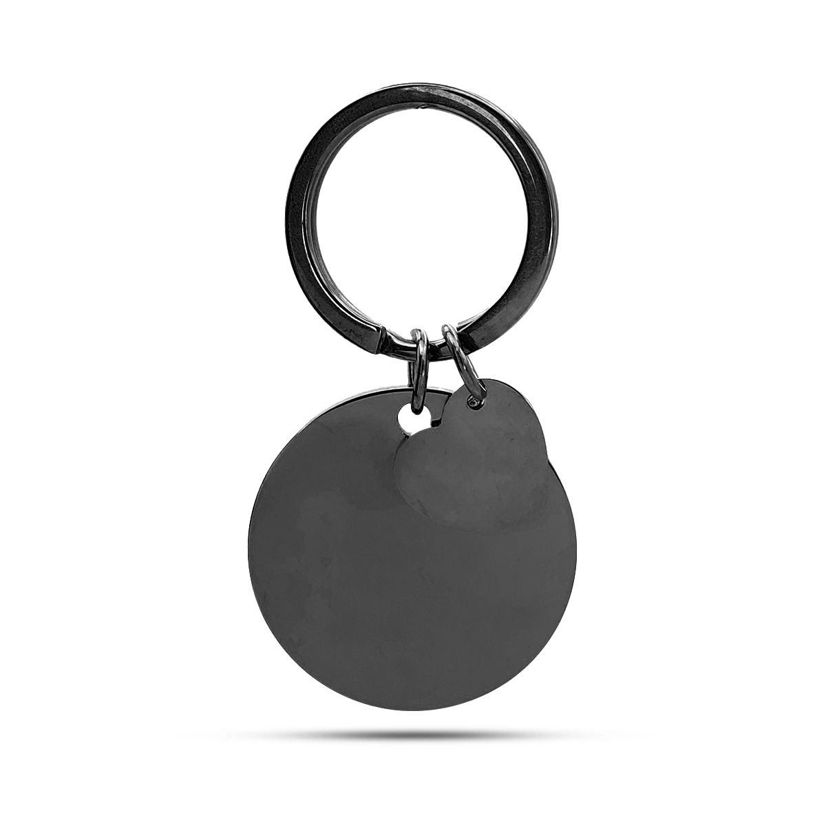 Llavero Acero Circulo 30 mm y Corazon Para Grabado