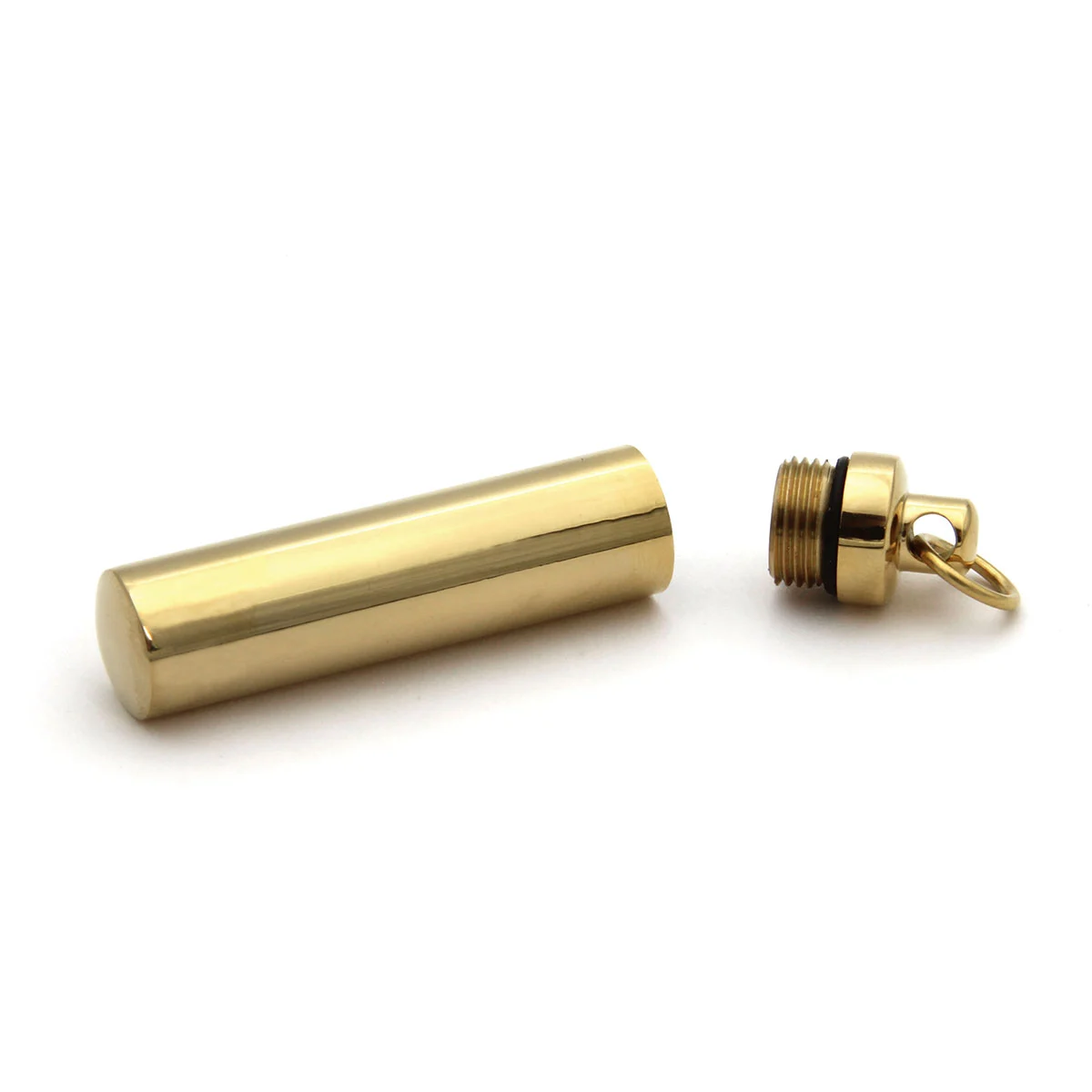 Dije Tipo Urna Cenizas Acero Dorado Cilindro 4.5cmx10mm