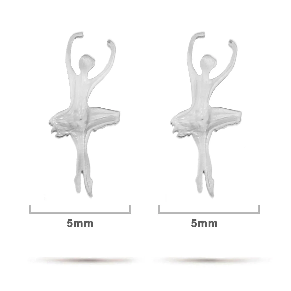 Aretes Acero Inox Plateado Tipo Broquel Bailarina Ballet