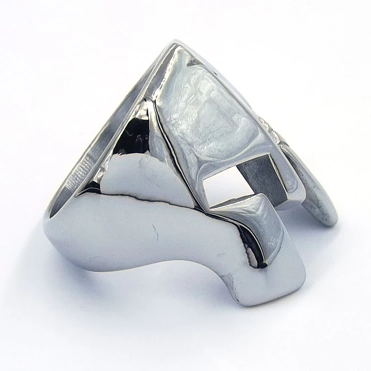 Anillo Acero Plateado Gladiador Romano Muesca