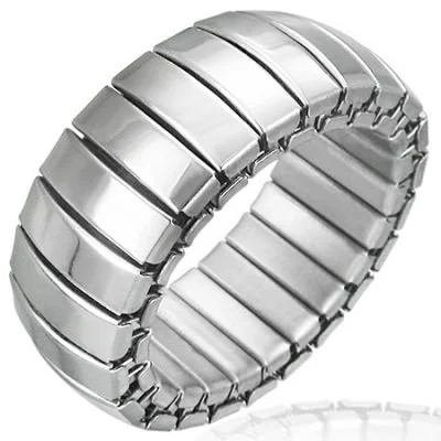 Anillo Acero Inoxidable Stretch Diseño Curvo