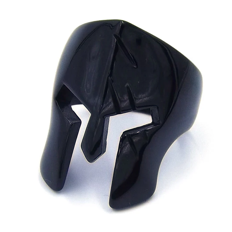 Anillo Acero Negro Gladiador Romano Muesca