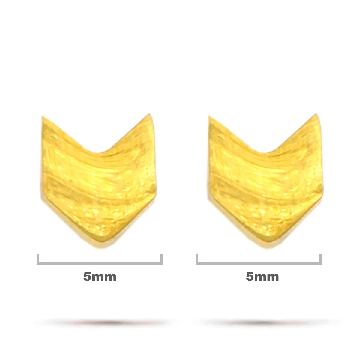 Aretes Acero Inox Dorado Tipo Broquel Flecha 5mm