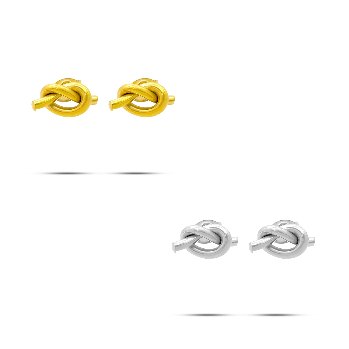 Aretes Acero Inox Diseño Nudo Alambre Minimalista