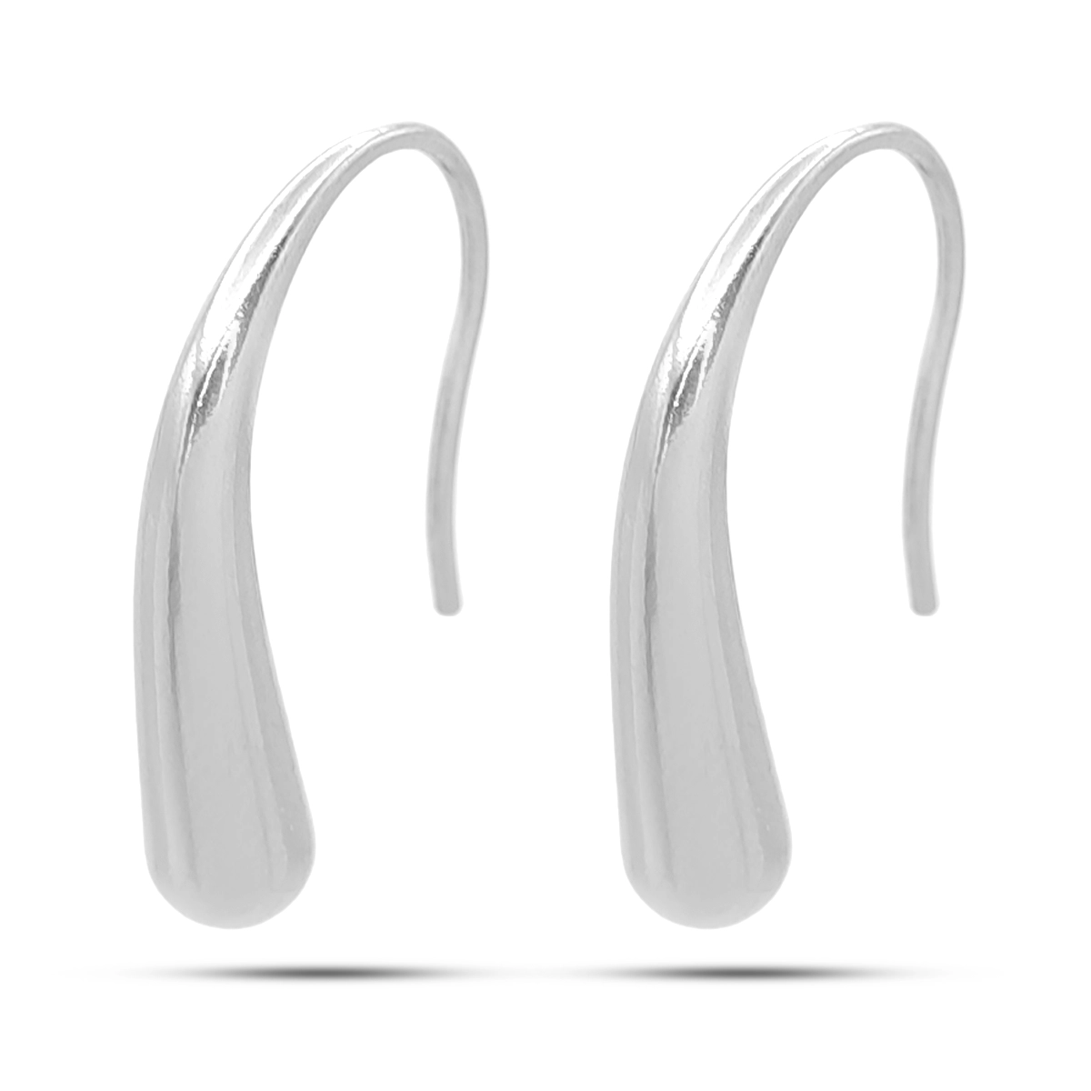 Aretes Acero Inox Gota Cayendo Curvos de Gancho