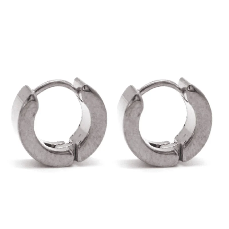 Aretes Tipo Arracada Lisa Niña Acero Inoxidable Plateado