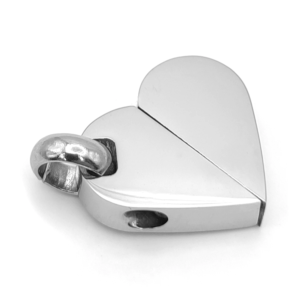 Dije Acero Plateado Corazon Placa Transformable Doble Uso