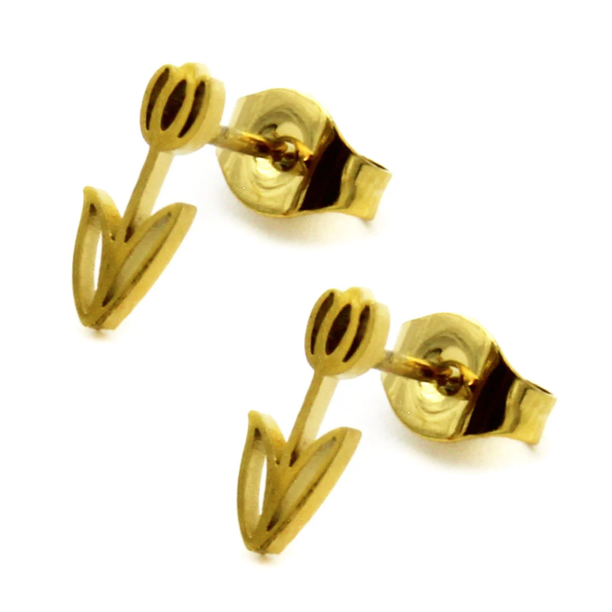 Set Joyeria Acero Dorado Bella Flor Romantica Tulipan