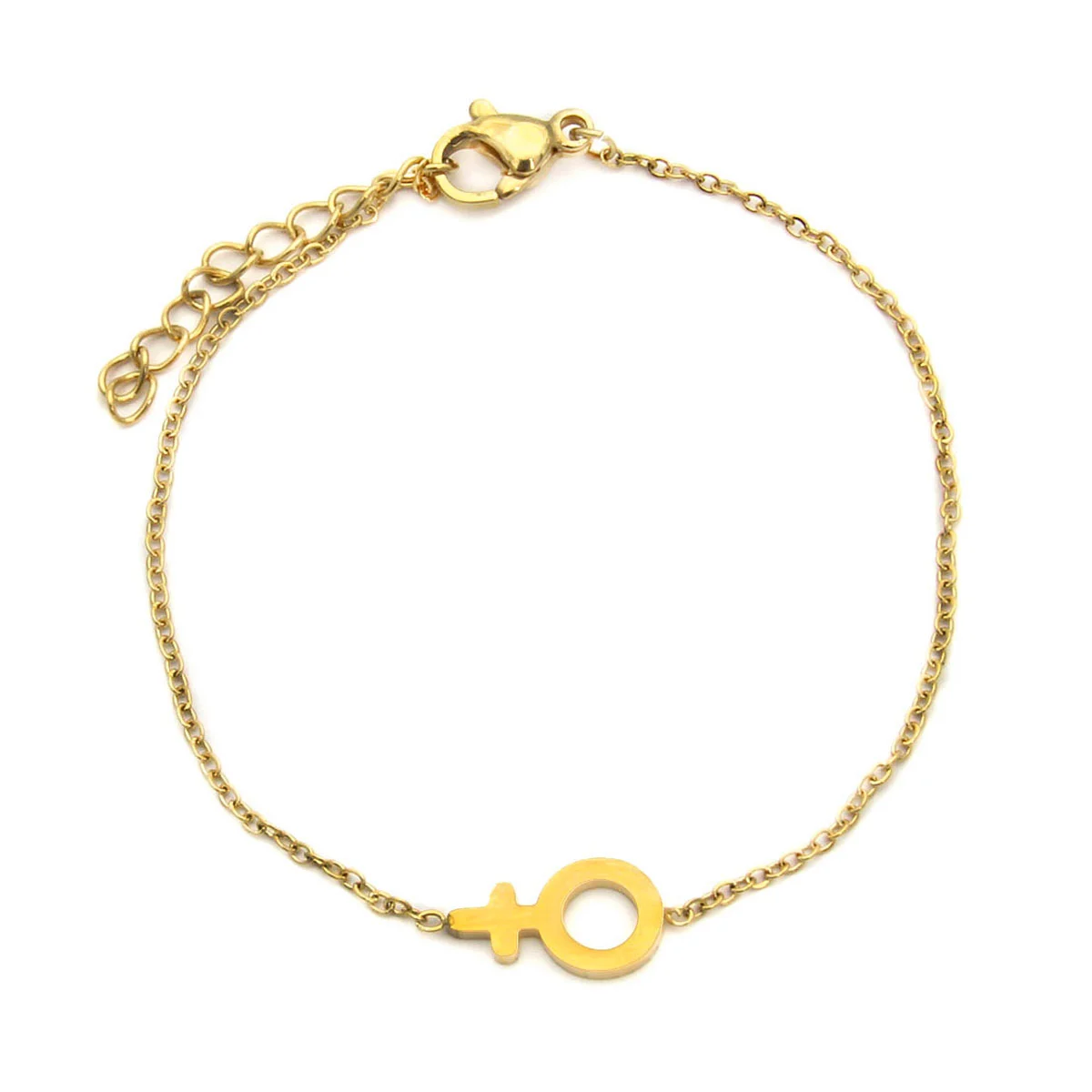 Pulsera Acero Inoxidable Dorado Simbolo Espejo Venus