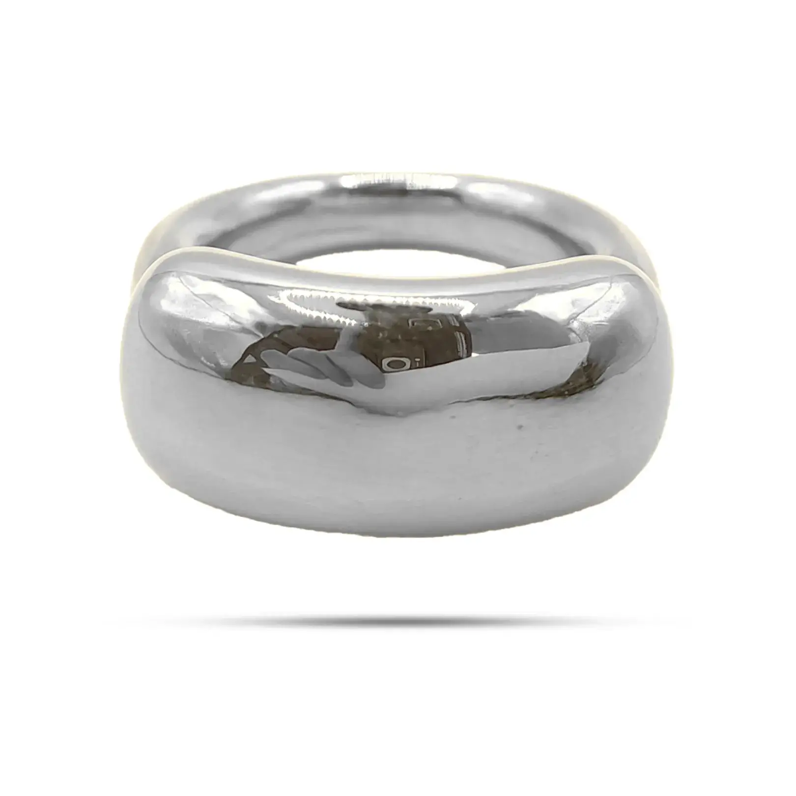 Anillo Acero Inox Rectangulo Chunky Grueso Elegante
