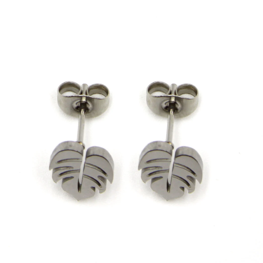 Set de Joyeria Plateado Cadena Aretes Dije Hoja Árbol
