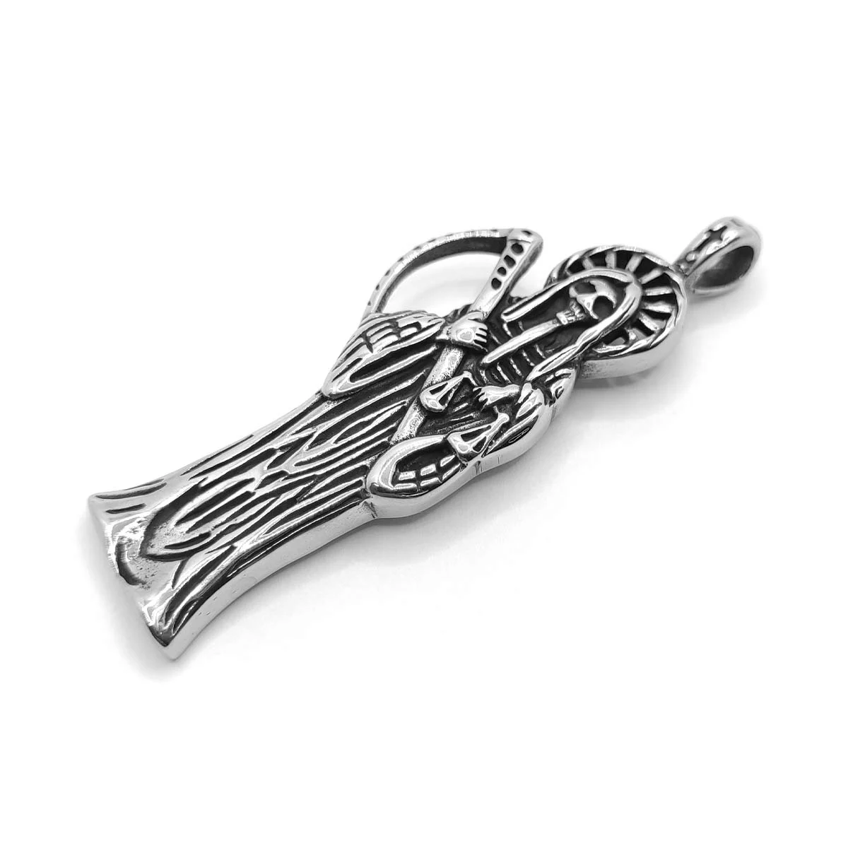 Dije Acero Inox Plateada Santa Muerte Religión 64 mm