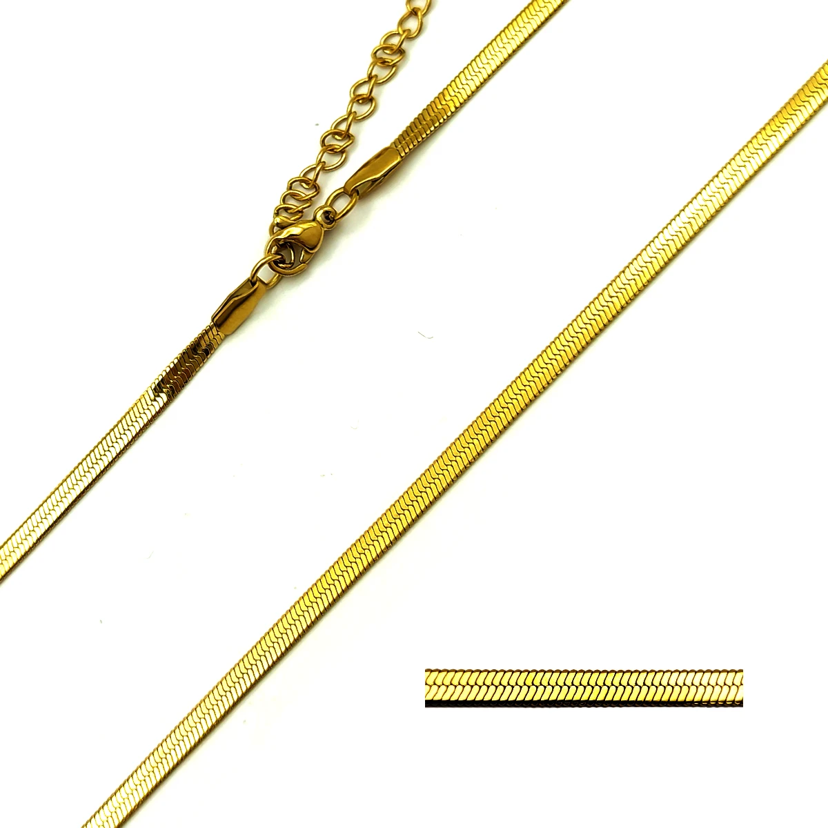Cadena Acero Inox Planchada Panza de Vibora Elegante