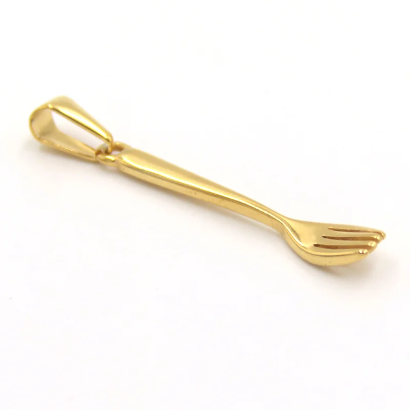 Dije Acero Inoxidable Dorado Tenedor Mini