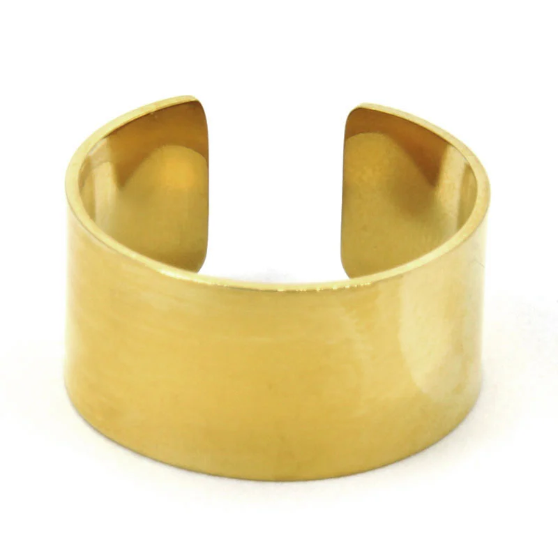 Anillo Acero Inoxidable Dorado Liso Ajustable