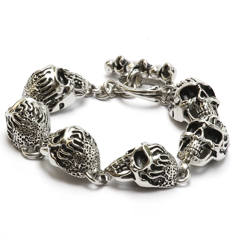 Pulsera de Acero Inoxidable Calavera Infernal