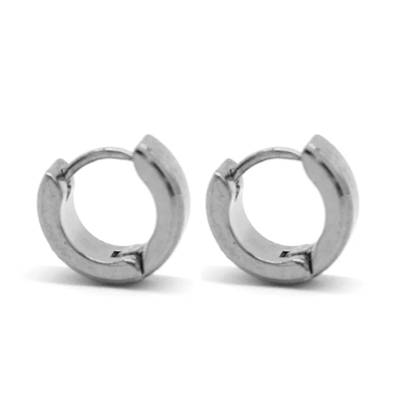 Aretes Tipo Arracada Niña Acero Plateado Cristal Claro