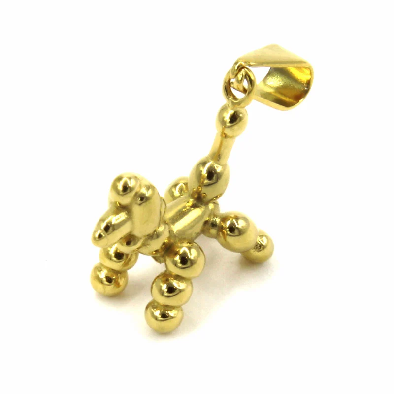 Dije Acero Inoxidable Dorado Perro Globo Globoflexia Cute