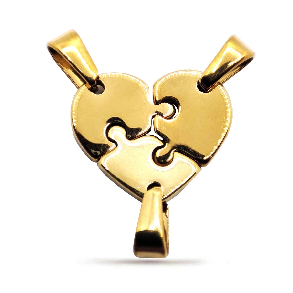 Dije Acero Dorado Corazón Dividido En Tres Amigas Siempre