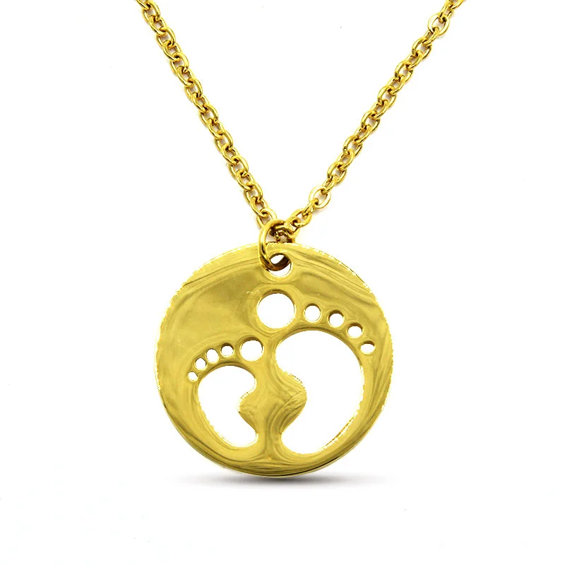 Collar Acero Inoxidable Dorado Mama e Hijo