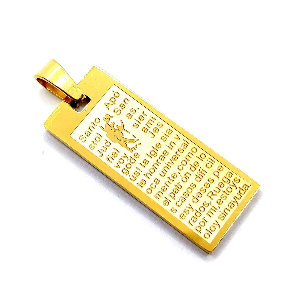 Dije Acero Dorado Medalla Santo Apóstol Siervo San Judas