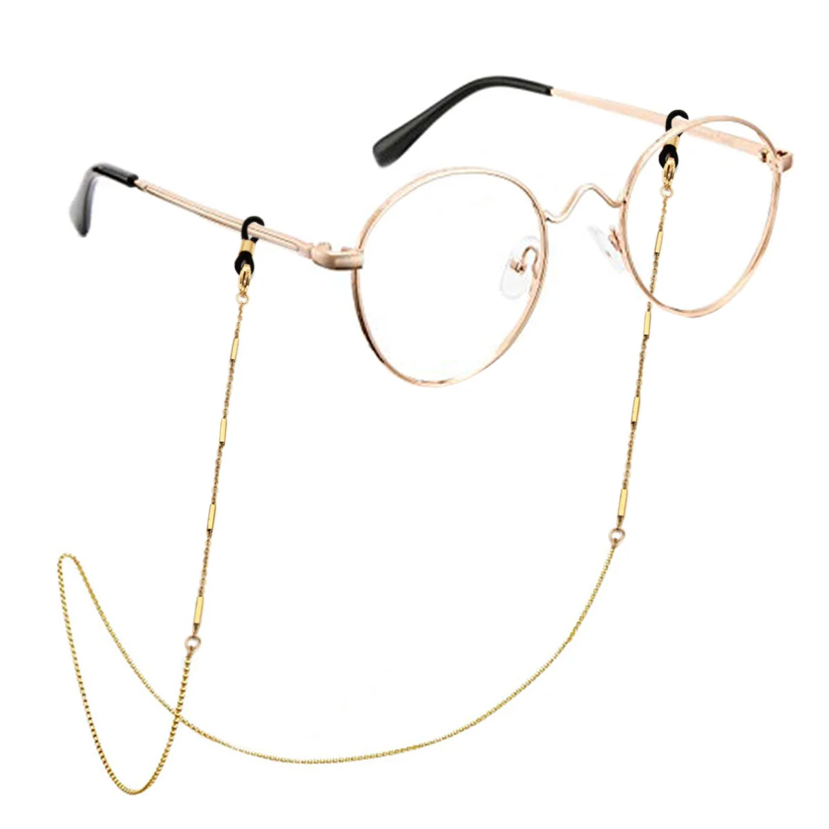 Cadena Lentes Dorado Mini Eslabon Rectangular Sencillo