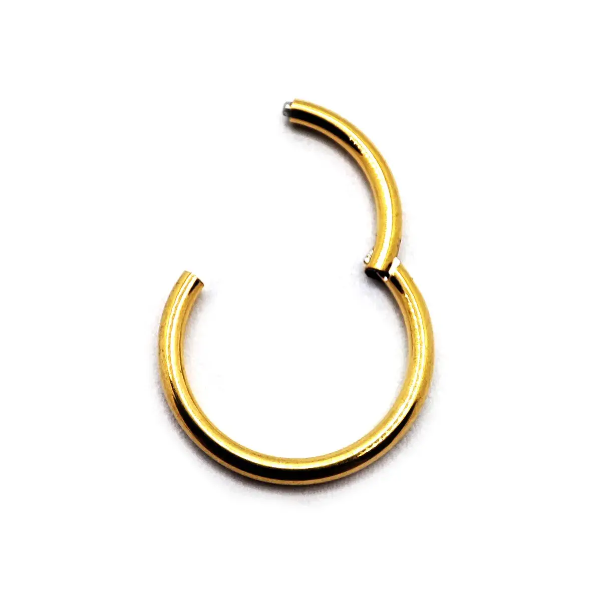 Arete Acero Dorado Tipo Piercing Aro Liso 10mm Clicker