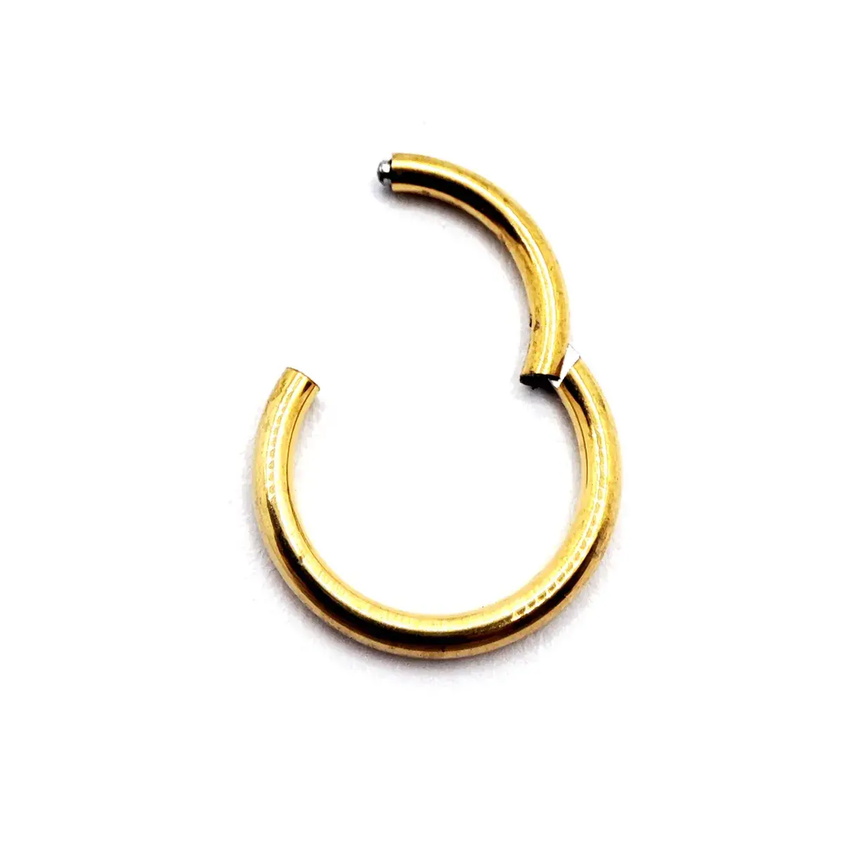 Arete Acero Dorado Tipo Piercing Aro Liso 8mm Clicker