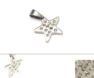 Dije de Acero Inoxidable Diseño Estrella Lujo Zirconia