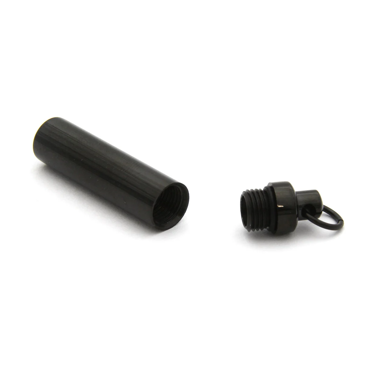 Dije Tipo Urna Cenizas Acero Negro Cilindro 3.8cmx8mm