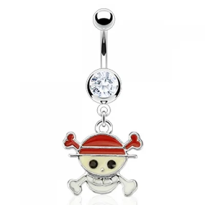 Piercing en el ombligo Diseño Calavera One Piece