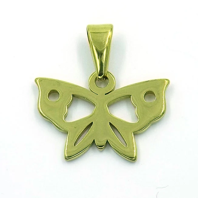 Dije Acero Inoxidable Dorado Mariposa Simétrica