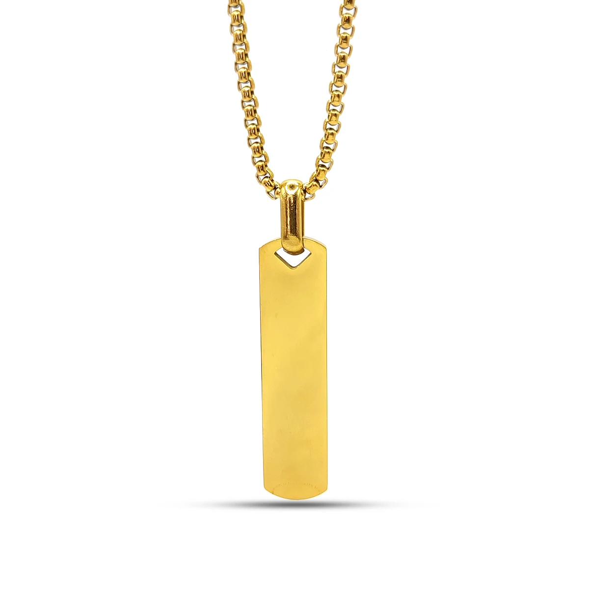 Collar Acero Inox Pilar Barra Rectangular Redondeada